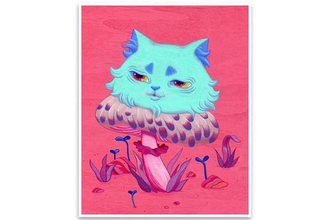 "Mushroom Cat" 8x10" Digital Print