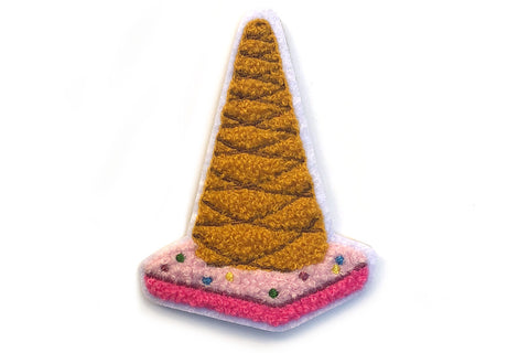 Ice Cream Cone Chenille Iron-On Patch